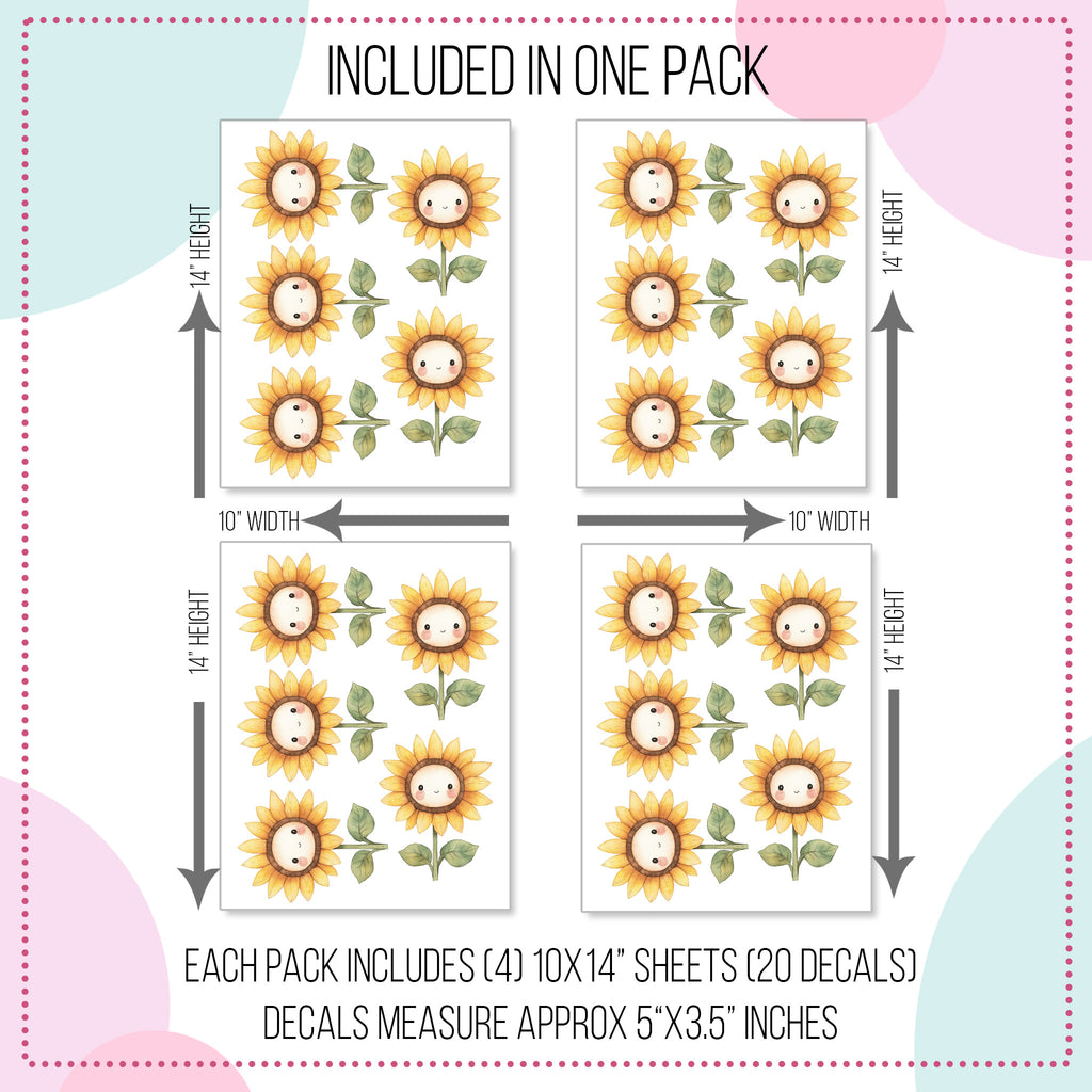Happy Sunflower Wall Decals