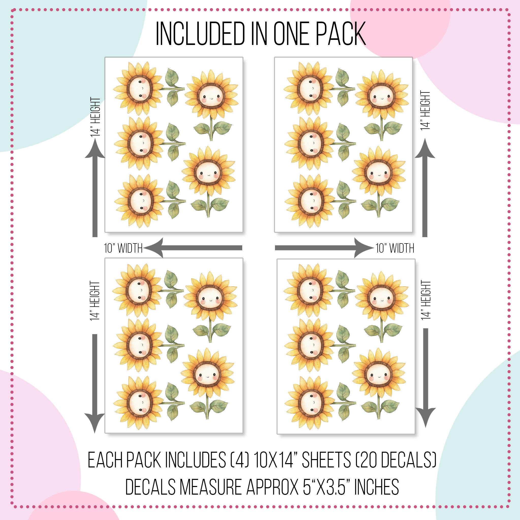 Happy Sunflower Wall Decals