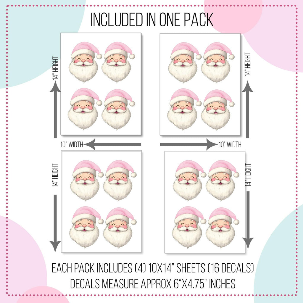 Pink Santa Wall Decals