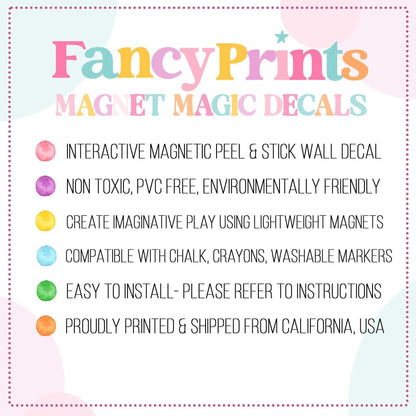 NEW REMOVABLE Magnet Magic Arch - With Fabric-Grip Technology - Damage-Free Magnetic Wall Decal for Kids, Wall Decal