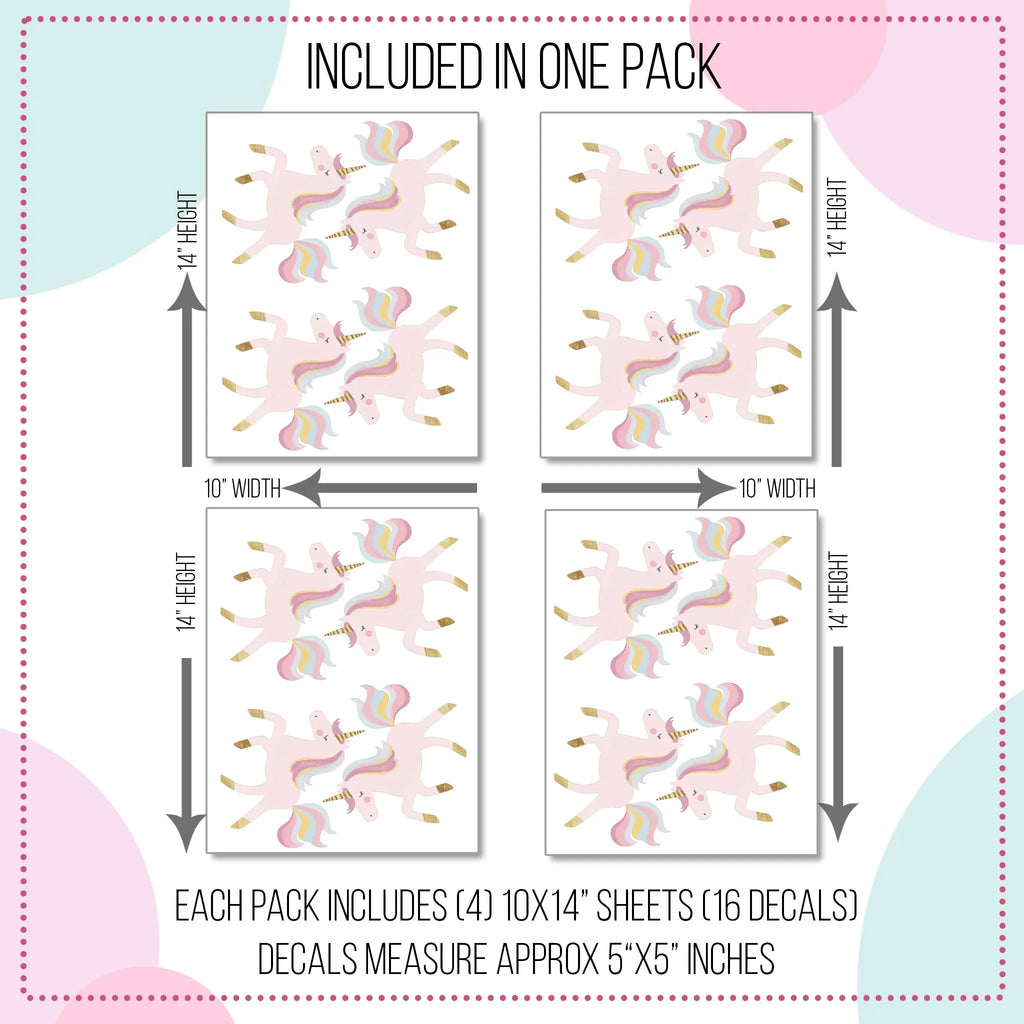 Pink Unicorn Wall Decals