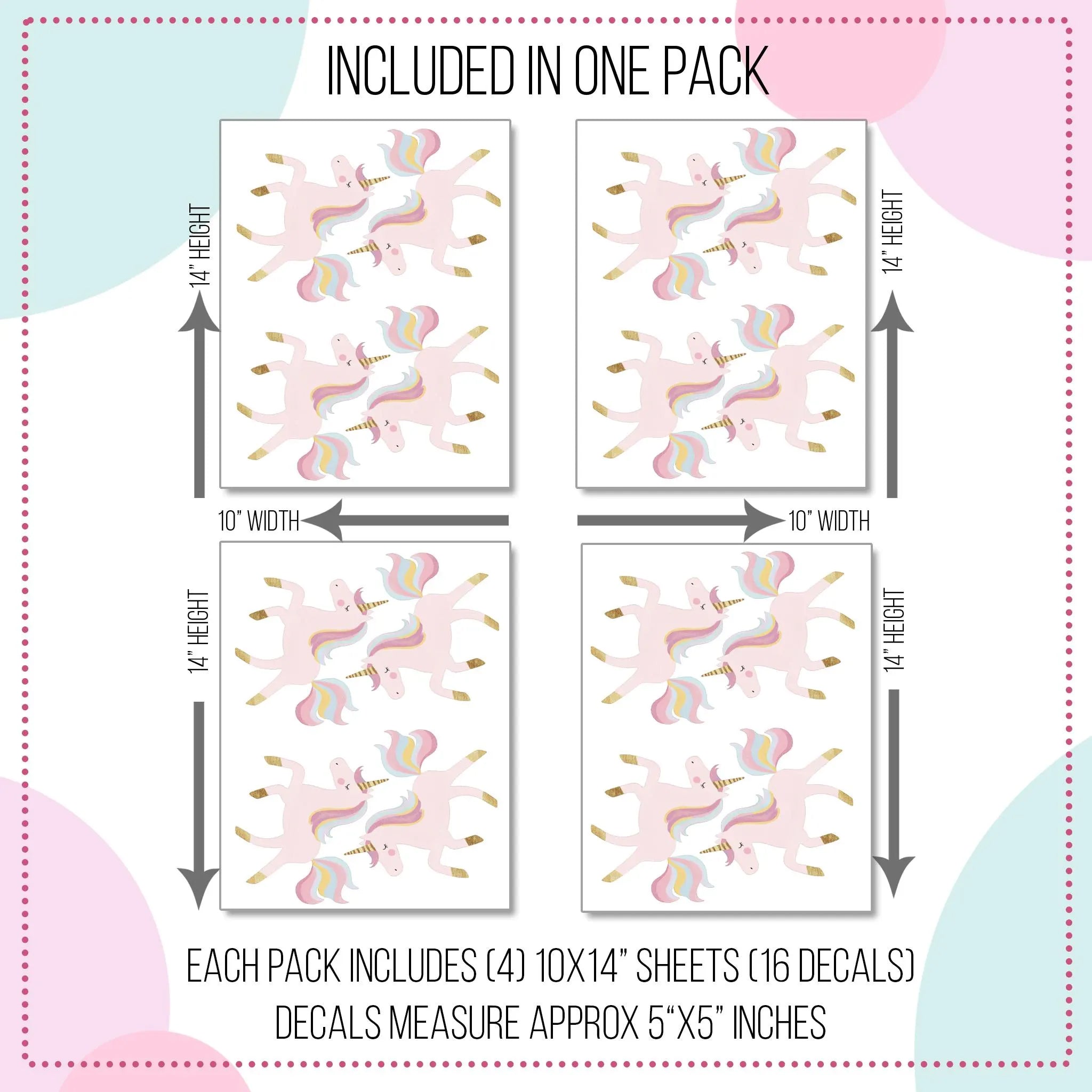Pink Unicorn Wall Decals