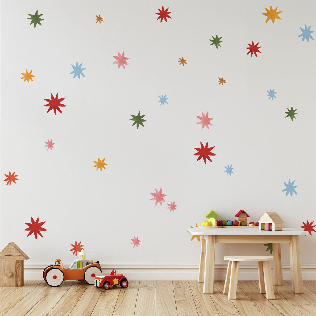 Rainbow Starbursts Fabric Wall Decals
