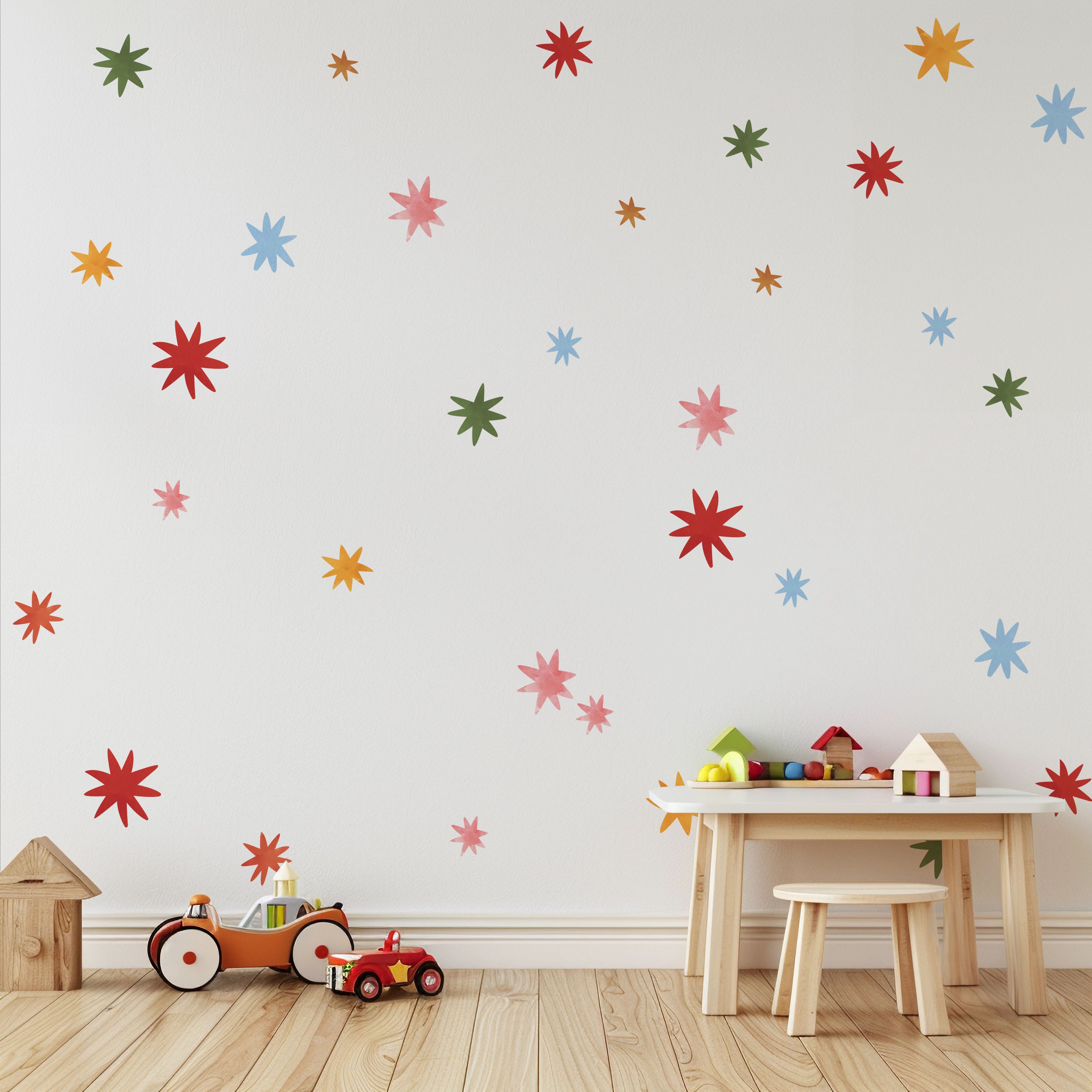 Rainbow Starbursts Fabric Wall Decals