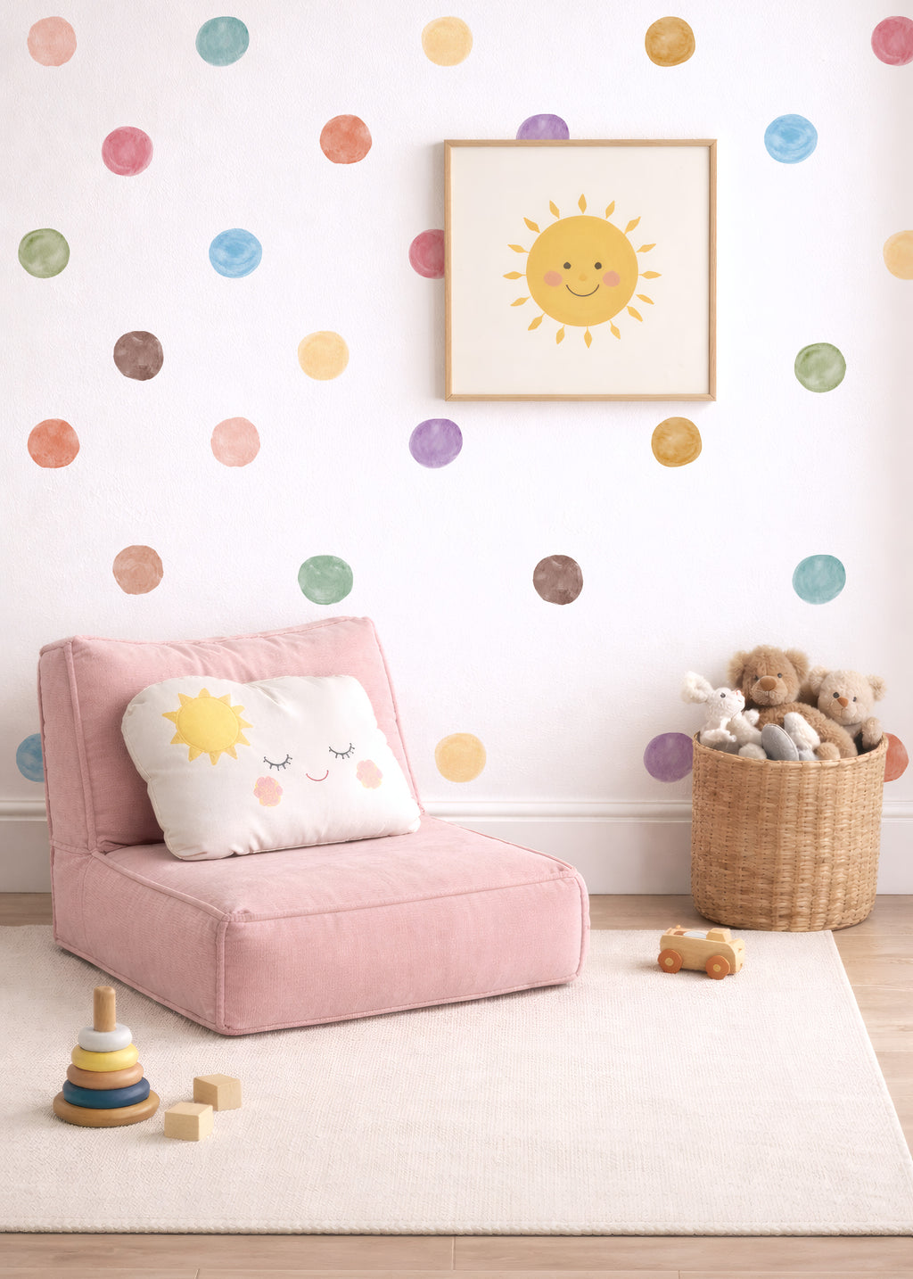 Pastel Watercolor Dots Wall Decals