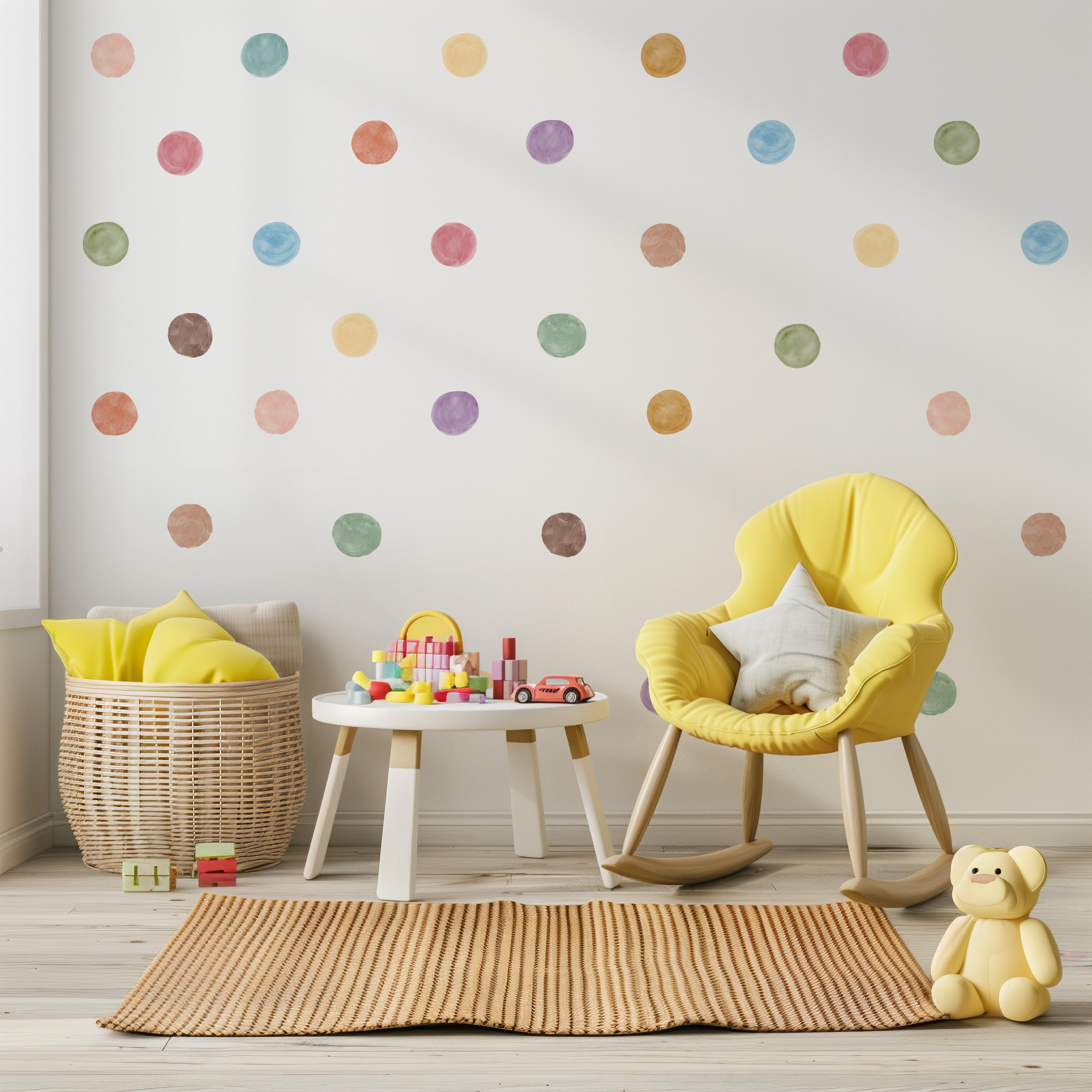 Pastel Watercolor Dots Wall Decals