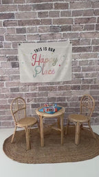 Fabric Tapestry Banner, This is Our Happy Place, Kids Wall Art Room Decor