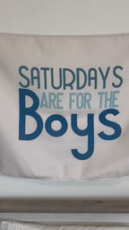 Fabric Tapestry Banner, Saturdays are for the Boys, Kids  Wall Art Decor, Children's Wall Art