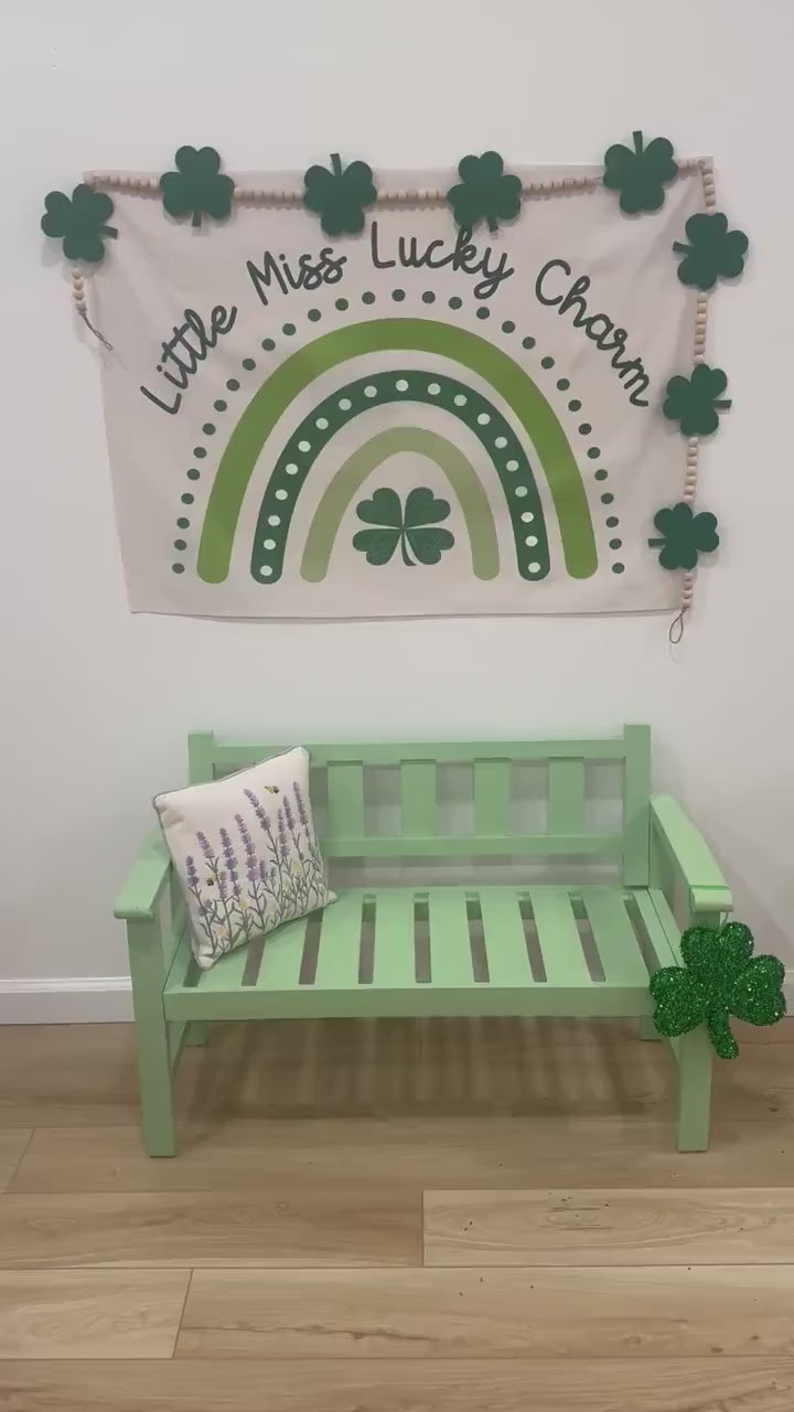 Fabric Tapestry Banner, Little Miss Lucky Charm, Kids Wall Art Room Decor