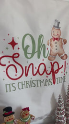 Christmas Banner Oh Snap, Kids Fabric Tapestry, Wall art Room Decor