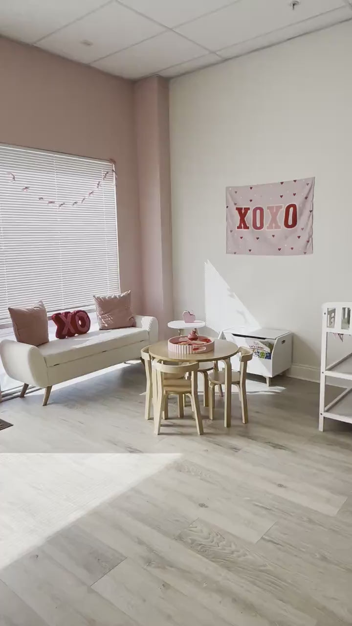 Fabric Tapestry Banner, XOXO, Kids Wall Art Room Decor, Childrens Wall Art