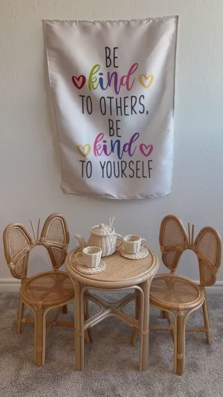 Fabric Tapestry Banner, Be Kind, Kids Wall Art Room Decor, Children's Wall Art