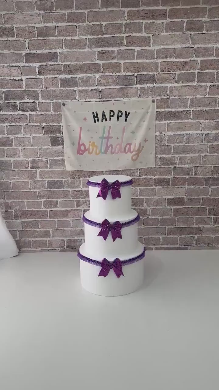 Fabric Tapestry Banner, Happy Birthday, Kids Wall Art Room Decor, Children's Wall Art