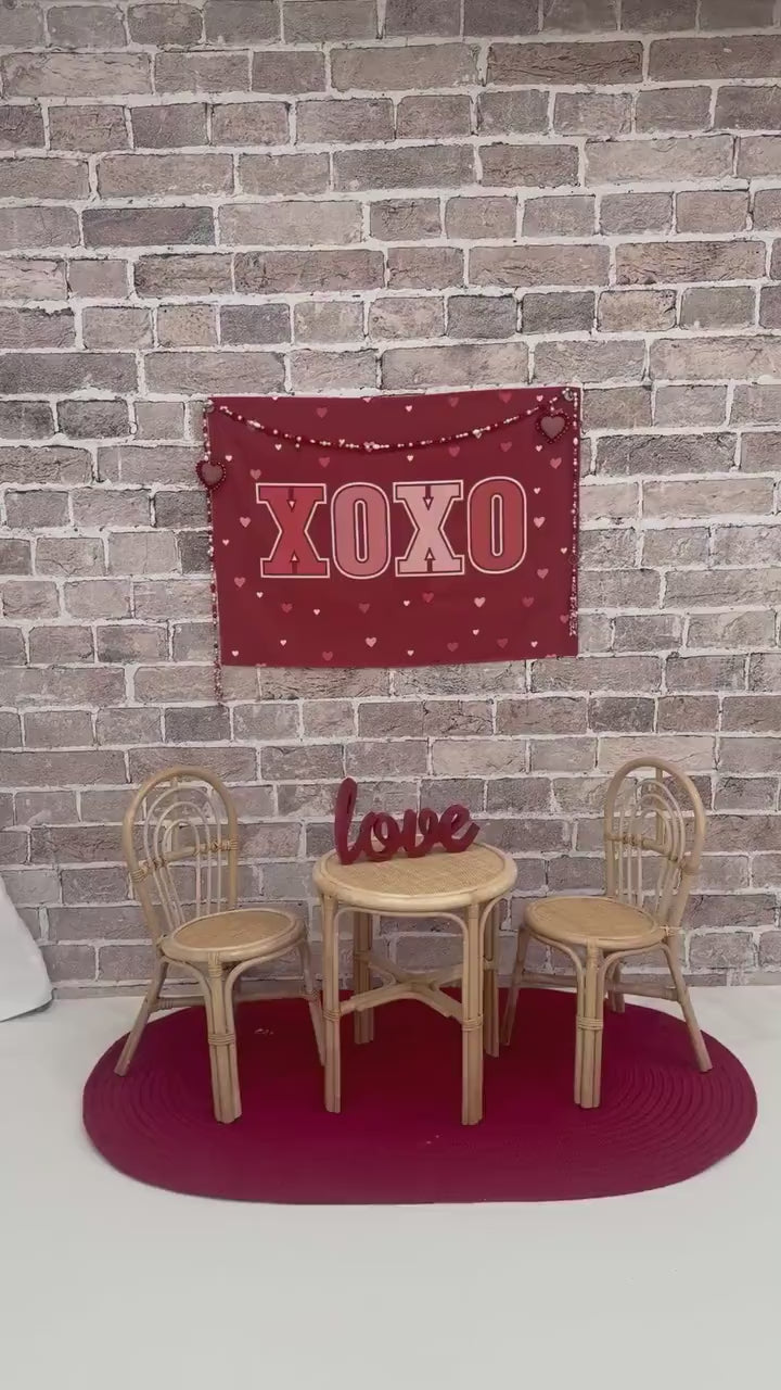 XOXO Fabric Tapestry Banner: Kids Room Wall Decor, USA Made