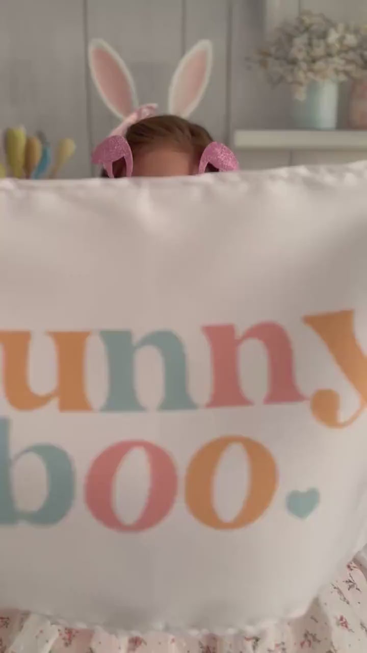 Fabric Tapestry Banner, Bunny Boo , Kids Wall Art Room Decor, Children's Wall Art