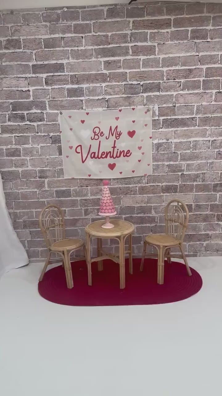 Fabric Tapestry Banner, Be My Valentine, Kids Wall Art Room Decor, Children's Wall Art