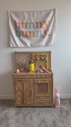 Hunny Bunny Fabric Tapestry Banner: Kids Room Wall Decor