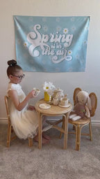 Fabric Tapestry Banner, Spring Is In The Air, Kids Wall Art Room Decor, Children's Wall Art