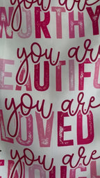Fabric Tapestry Banner, You Are Worthy You are Beautiful, Kids Wall Art Room Decor