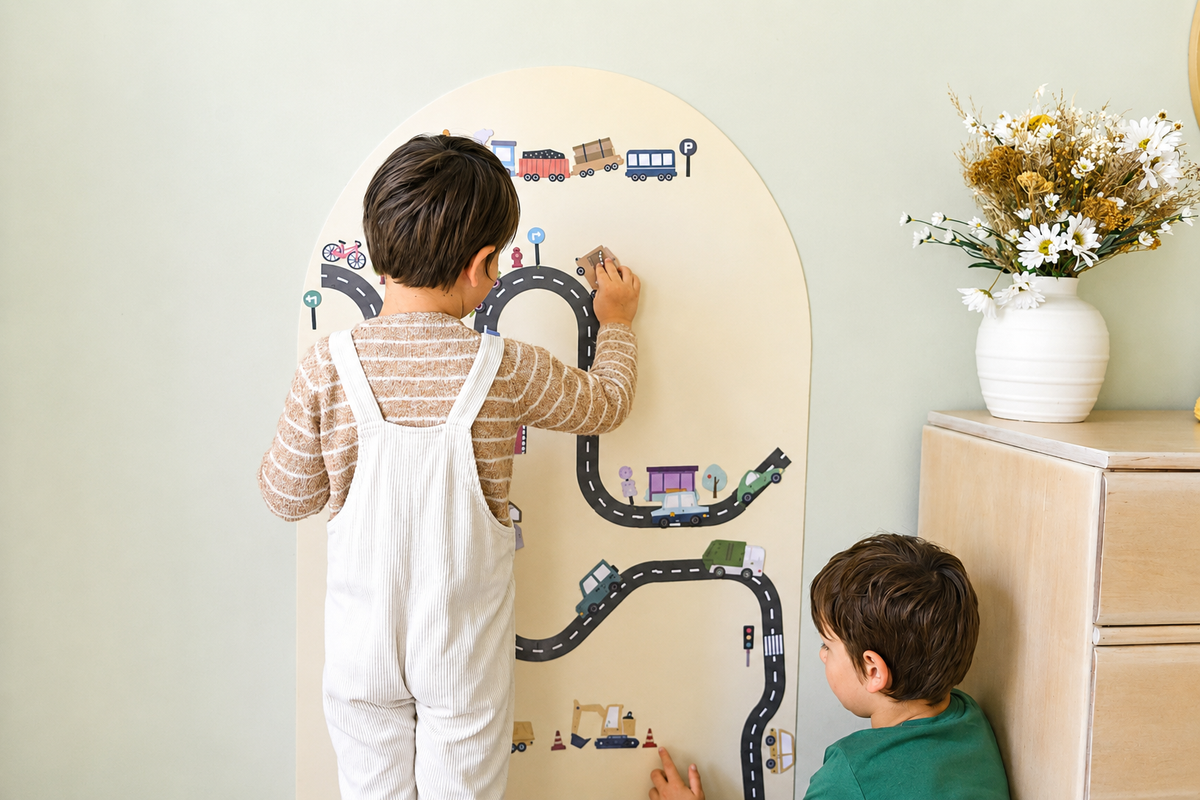 Road & Cars Set - Magnet Set For Magnet Magic Wall & More
