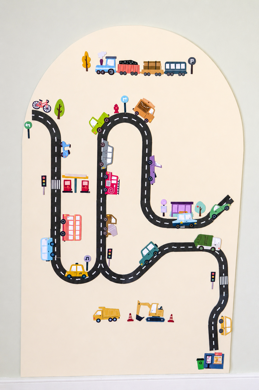 Road & Cars Set - Magnet Set For Magnet Magic Wall & More