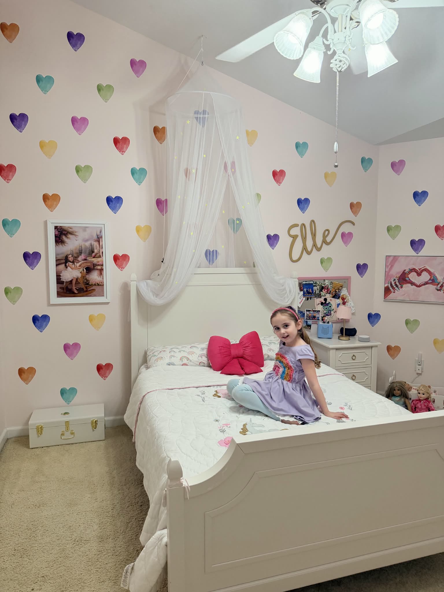 Watercolor Hearts Wall Decals